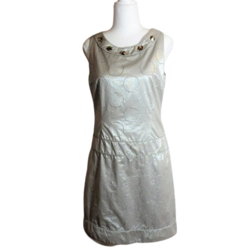 'Pink Tartan' Silver Blingy Sheath Style Dress 8